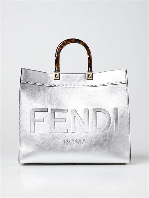 fendi borsa argento|borse fendi in saldo.